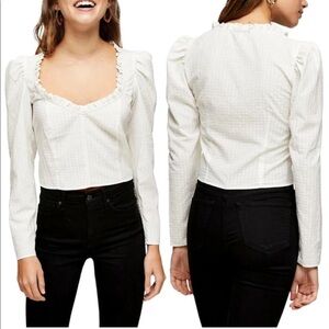 NWT Topshop Prairie Ivory Satin Crop Top